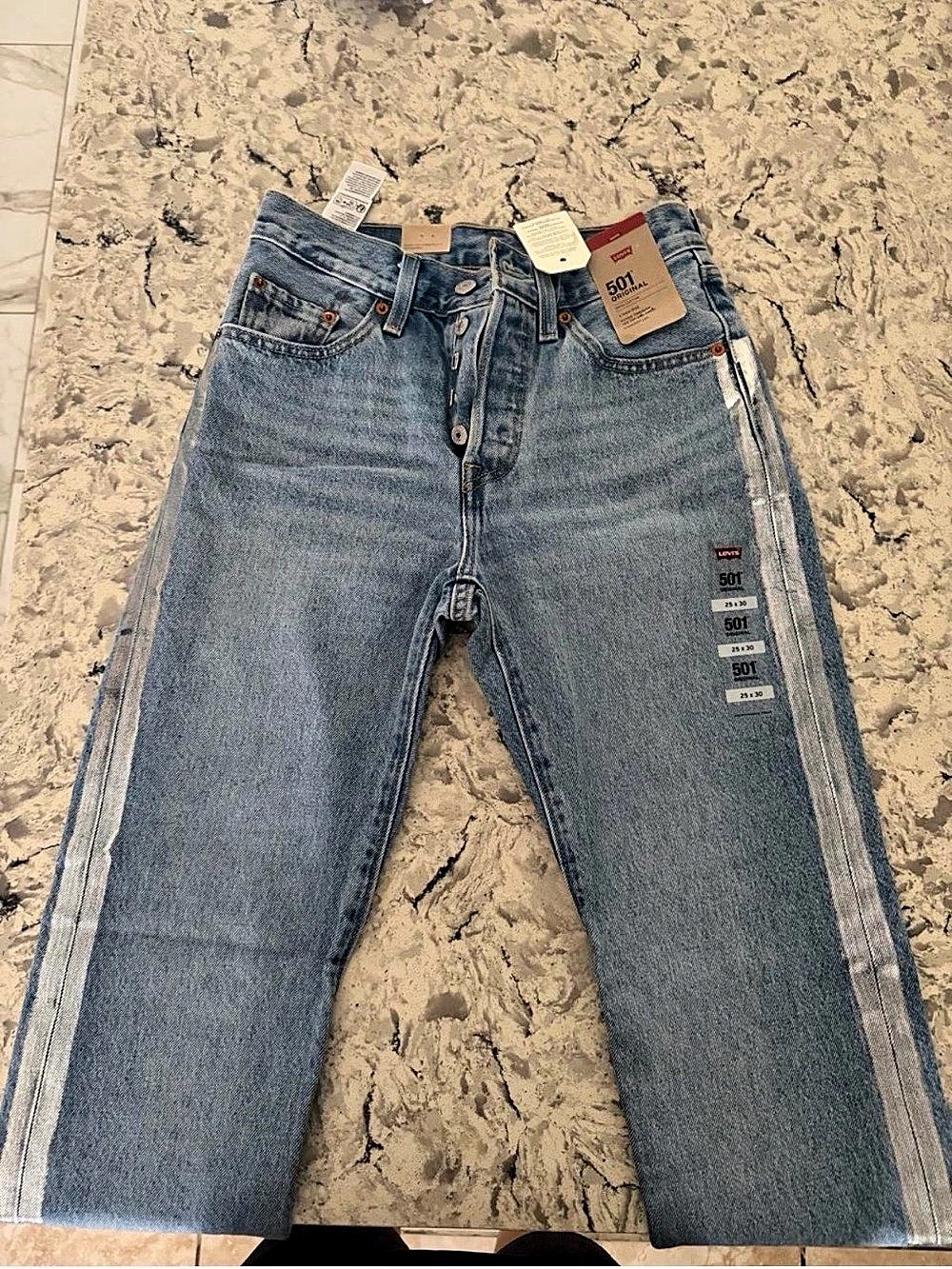 Levi's Womens 501 Jeans Shine Theory Straight Leg Jeans Blue NWT size 25